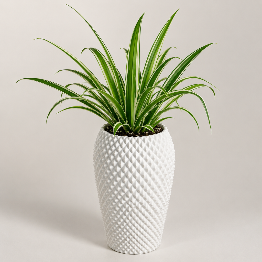 گلدان دکوراتیو با طرح هندسی (Geometric Pattern Planter) | محصول پرینت سهبعدی نیلی استور
