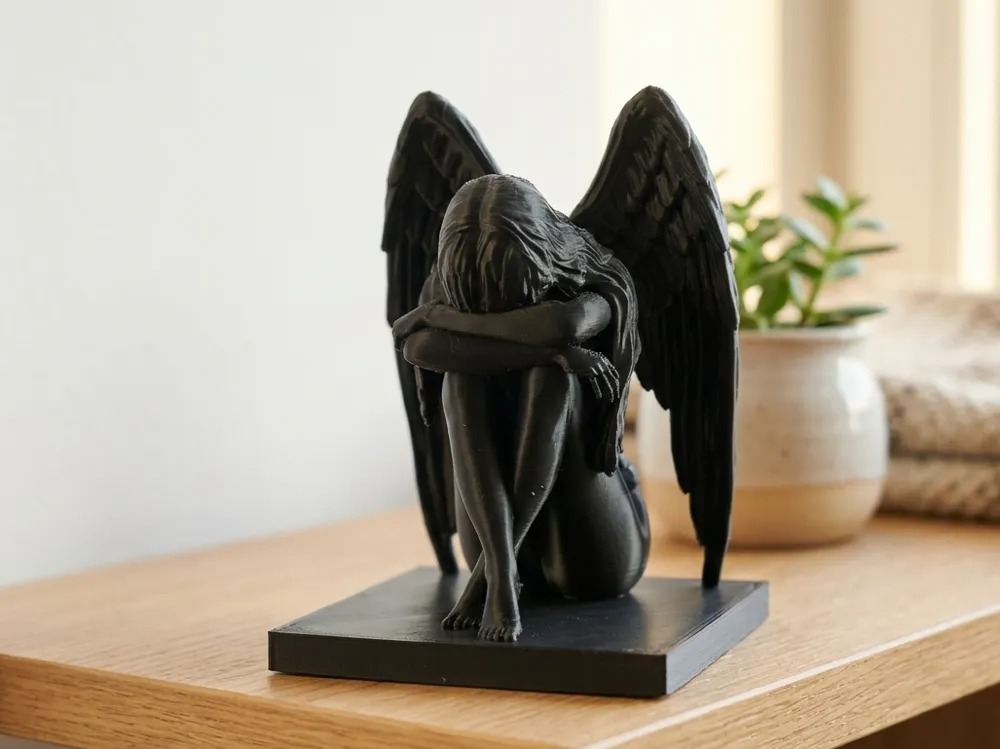 فیگور دکوراتیو فرشته (Sad Angel Statue) | محصول پرینت سه‌بعدی نیلی استور