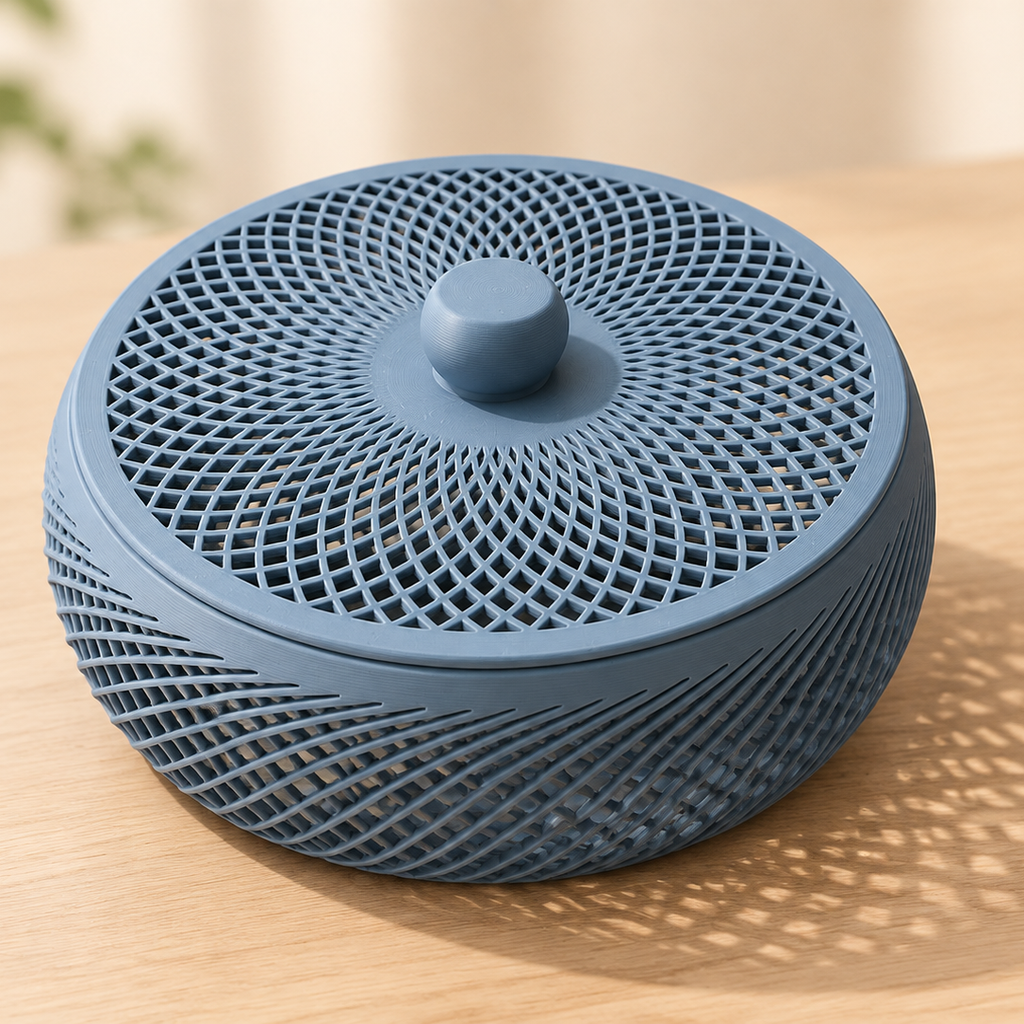 جعبه نگهداری هندسی مشبک (Lattice Decorative Storage Box) | محصول پرینت سهبعدی نیلی استور