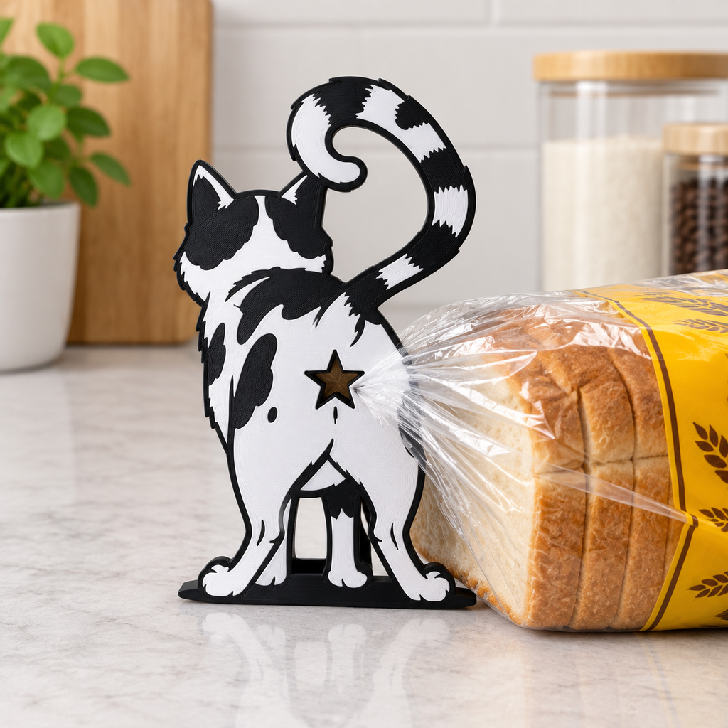 اورگانایزر بسته‌بندی «گربه» (Cat Bag Clip) | محصول پرینت سه‌بعدی نیلی استور