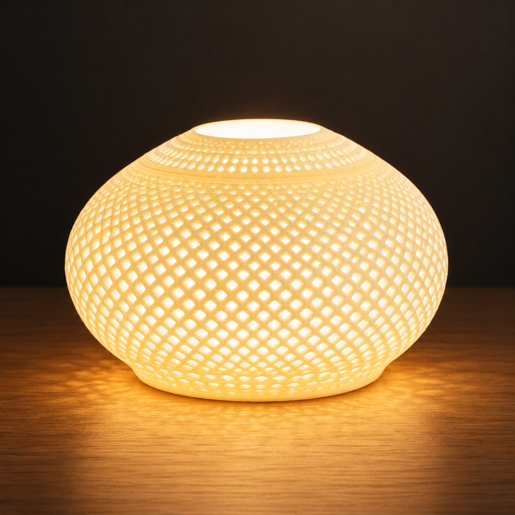 چراغ رومیزی با طرح مشبک (Lattice Table Lamp) | محصول پرینت سهبعدی نیلی استور