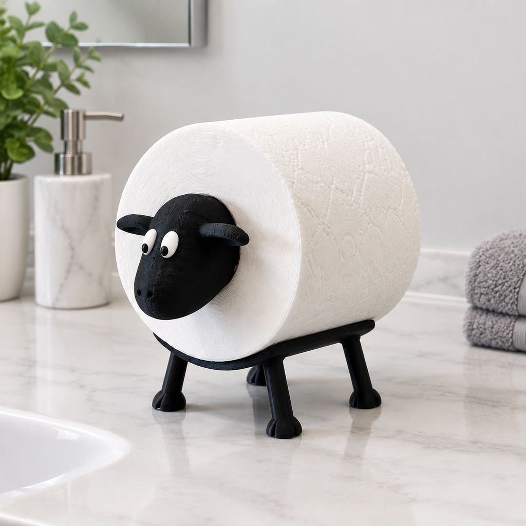 نگهدارنده رول دستمال توالت طرح گوسفند (Modular Sheep Toilet Paper Holder) | محصول پرینت سهبعدی نیلی استور
